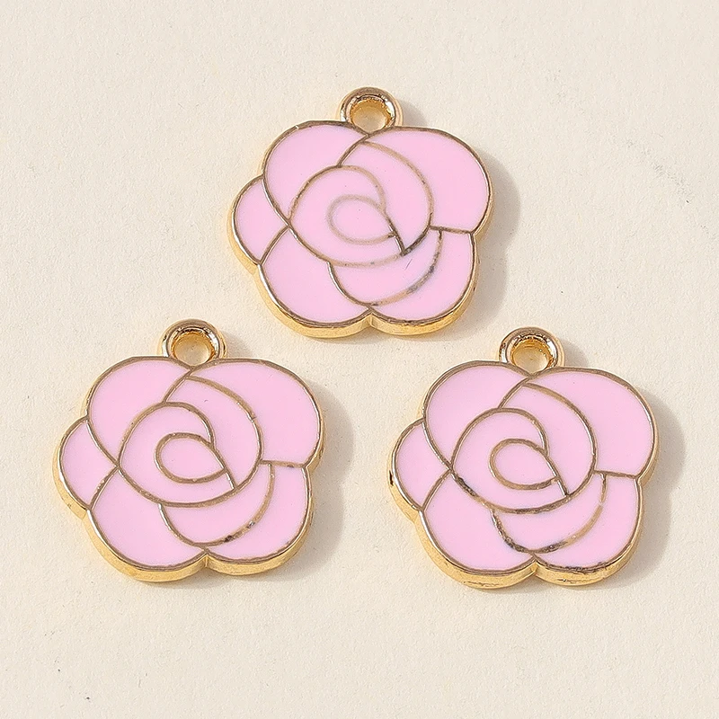 20 Stück modische, farbenfrohe Emaille-Blumen-Anhänger für die Schmuckherstellung, geeignet für Ohrringe, Halsketten, Armbänder und DIY-Bastelarbeiten. – Detail 16