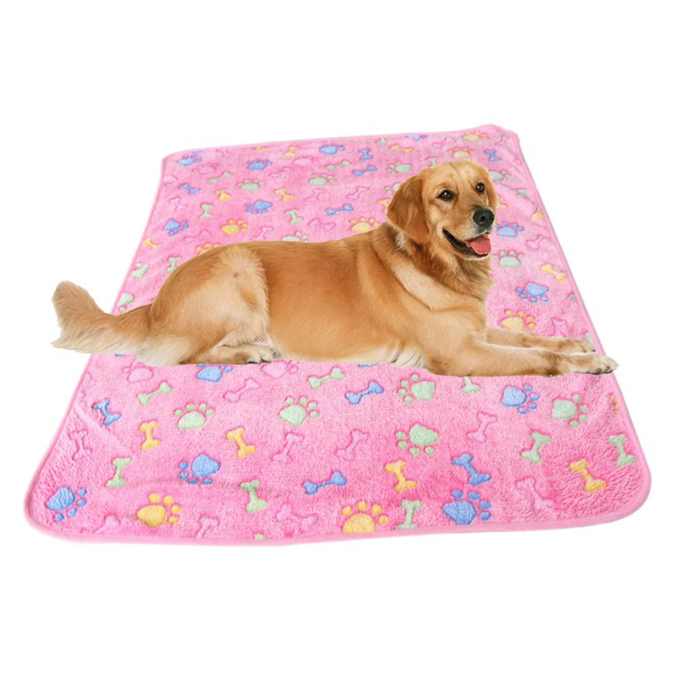 بطانية للحيوانات الأليفة سرير كلب صغير القط جرو هريرة الصوف بطانية الوردي حصيرة وسادة أريكة سيارة السفر وسادة 60x40 سنتيمتر #6