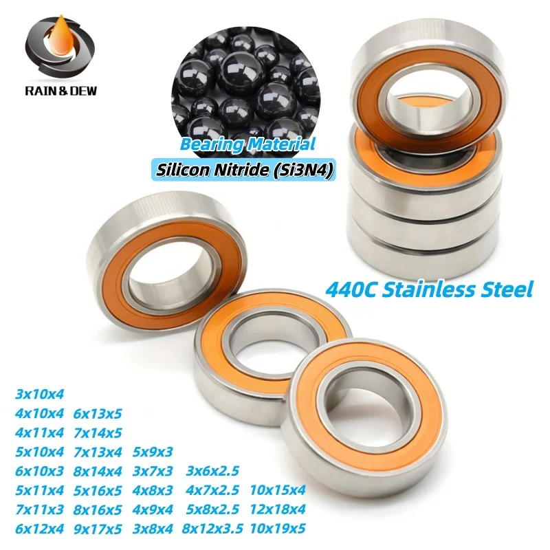 1Pcs S6800RSCB 10x19x5mm Stainless Steel Hybrid Ceramic Ball Bearing ABEC-7 Fishing Reel SMR74 SMR85 SMR103 SMR105 SMR128 S693RS