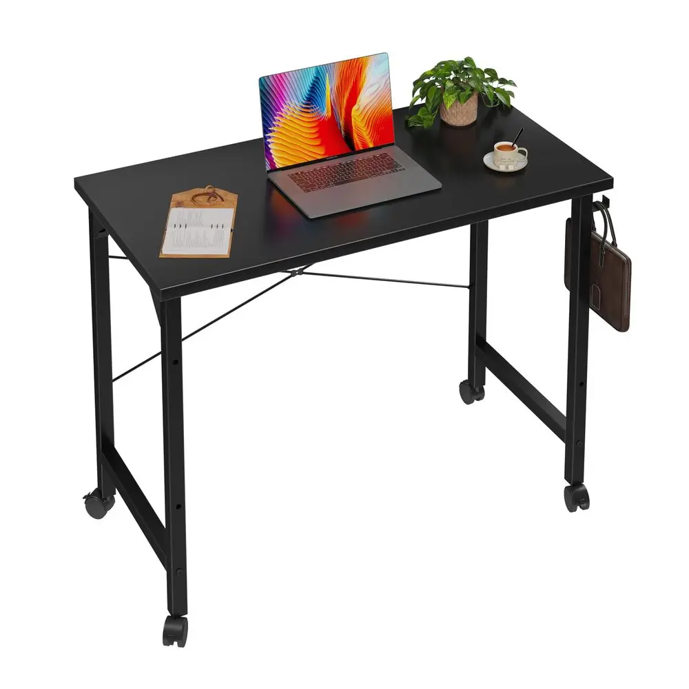 

Rolling Computer 32 inch Desk with Wheels, Wroking Small Desk for Living Room, Modern Simple Style Table for Home Office, Study