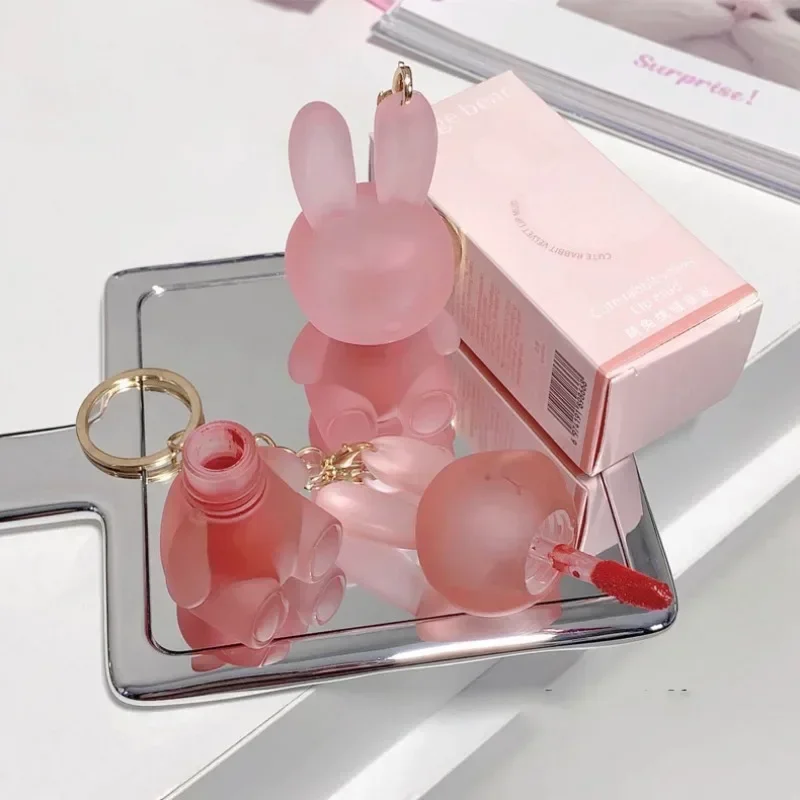 Porte-clés Petit Lapin en Velours, Rouge à Lèvres, Hydratant Rose, Rouge, Cosmétique Brcorporelle, Mignon, Jules Mud 256