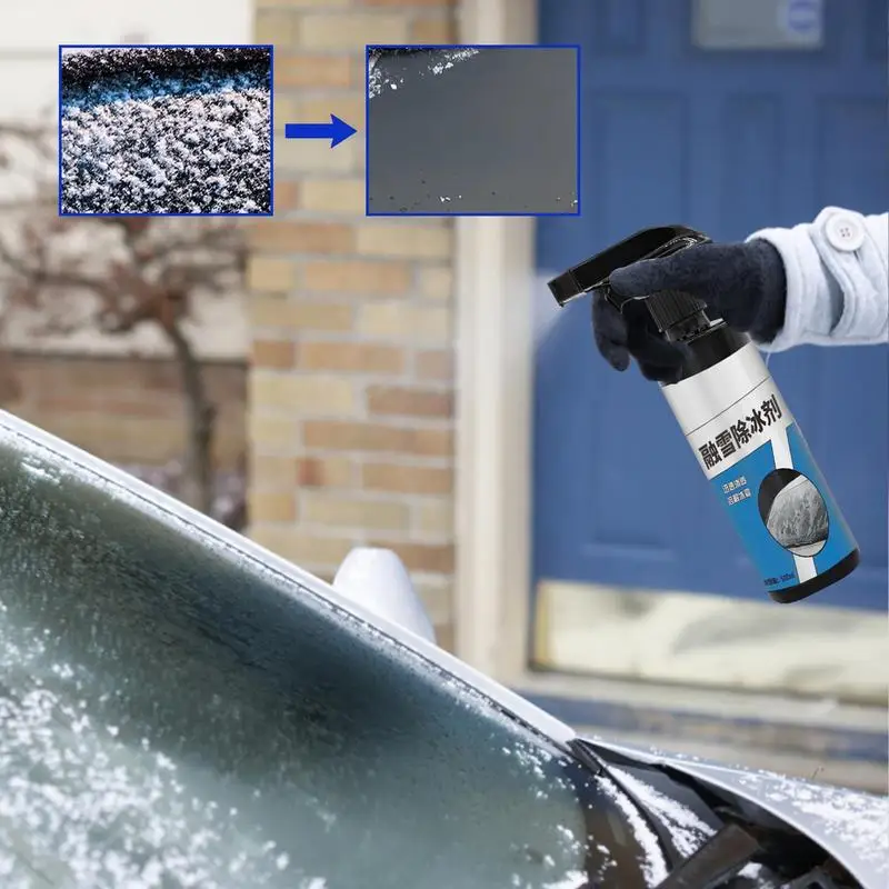 Ice-Off Windshield Spray 500ml Auto Windshield Defroster Deicing Spray Snow Melting Defrost Liquid Quickly And Easily Melts Ice