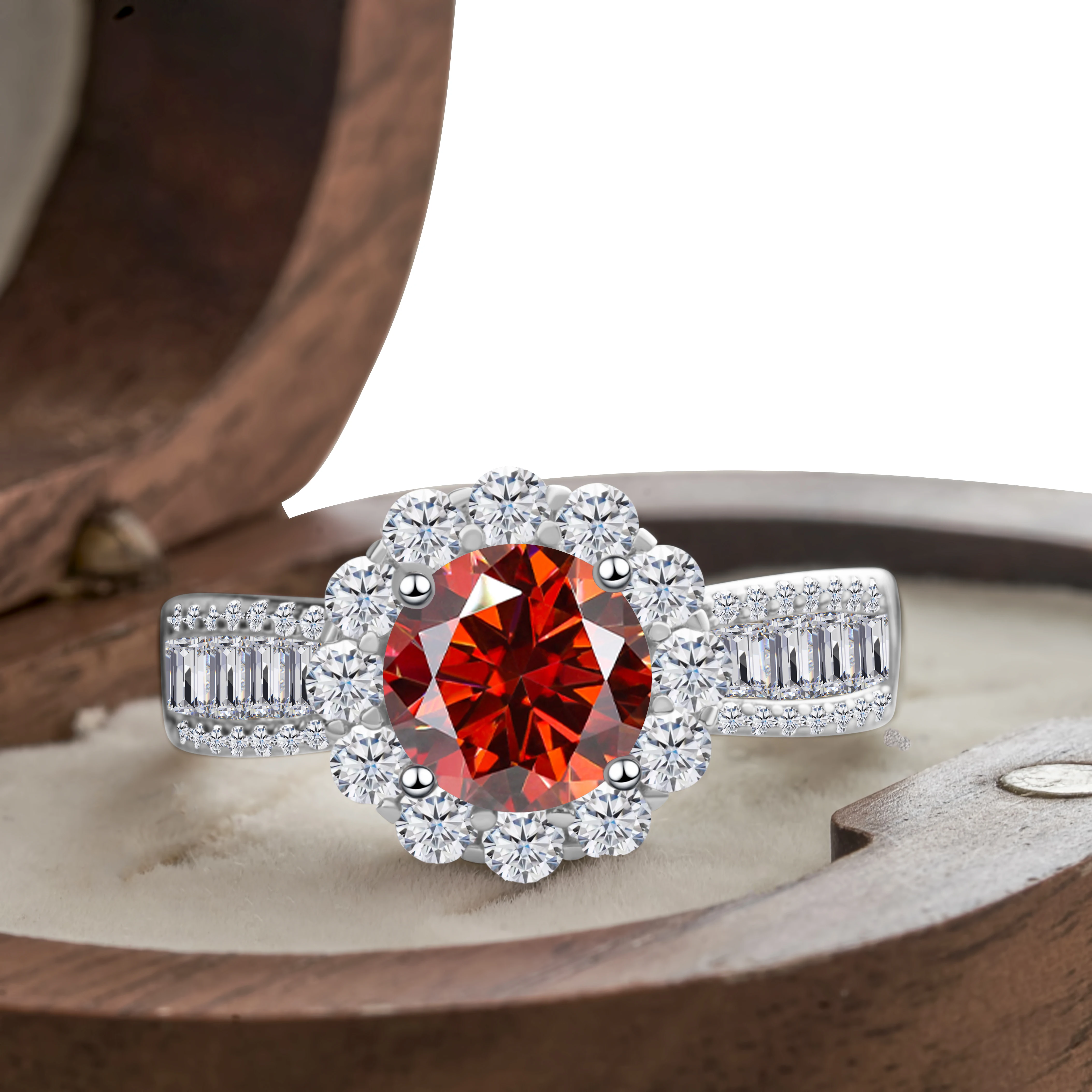 1,0 Karat Königsblau Farbe Moissan ite Ring Sterling Silber massiv Gelbgold Farbe Hochzeit Verlobung ringe für Frauen – Detail 4