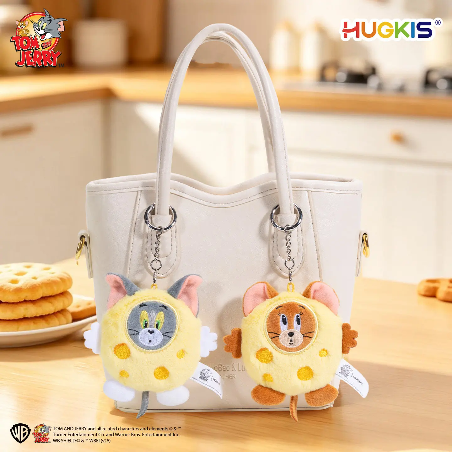 Hugkis Tom And Jerry Plush Keychain Cheese Stuffed Doll Bag Pendant Hanging Ornament Birthday Gift Accessory