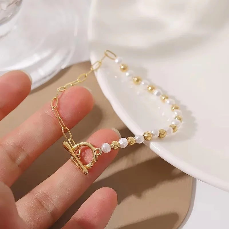 Sweet Girl Bracelet Fashion New Temperament Wild Net Red Pearl Stitching Bracelet Personality Manufacturer Wholesale Sales Boho
