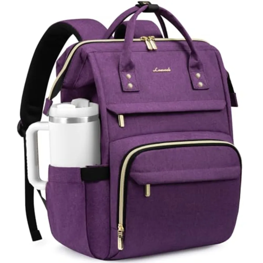 

Laptop Backpack for Women with Giant Tumbler Holder Pocket, 17 inch Waterproof Travel Backpack Purse Computer Laptop Bag, Profe