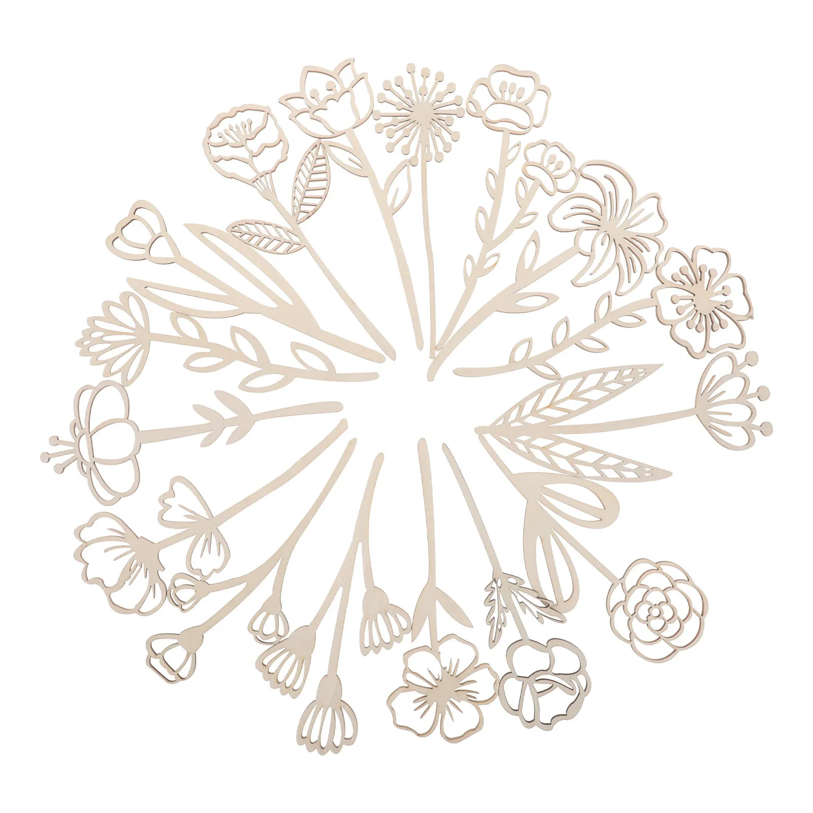 

Набор из 16 деревянных цветов в деревенском стиле, вырезанных лазером, для праздничных мероприятий, любителей рукоделия, организаторов свадеб