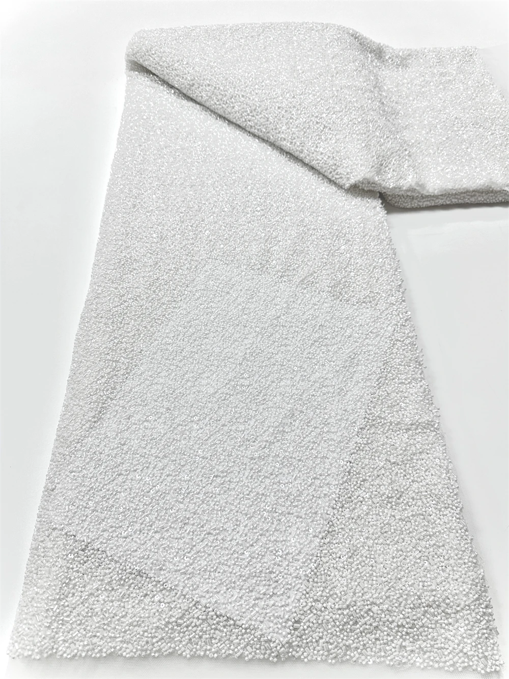 

African Sequins Beaded Lace Fabric High Quality Groom Nigerian Wedding Bridal Embroidery French Tulle Material