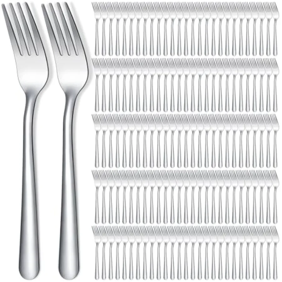 

300 Pcs Stainless Steel Dinner Forks Set 8 Inch Bulk Metal Forks Restaurant Silverware Mirror Polished Salad Dessert Utensils f