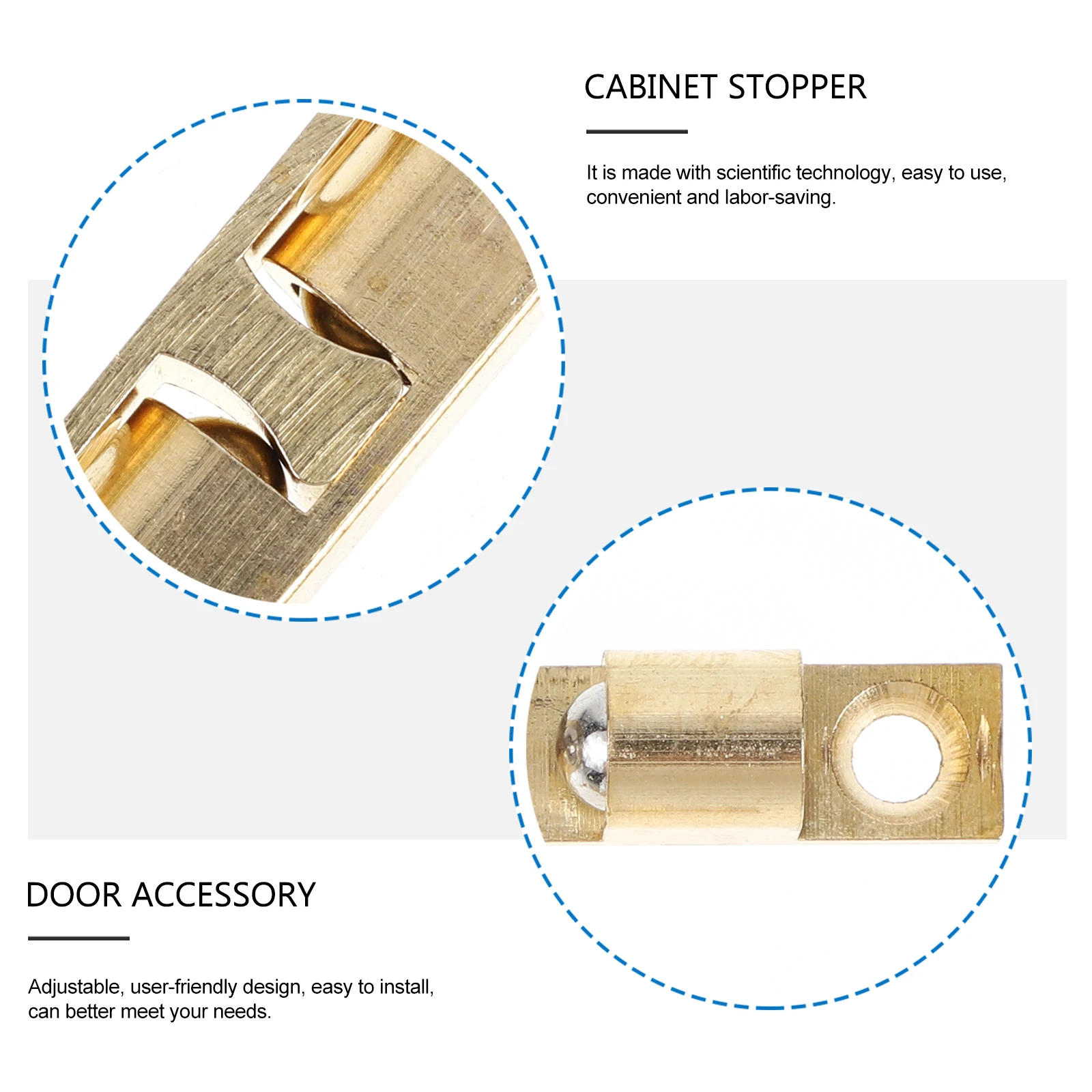 

4 Sets Copper Door Ball Catch Durable Closet Accessory Cabinet Stopper Easy Install Adjust Stable Long Lasting Hardware