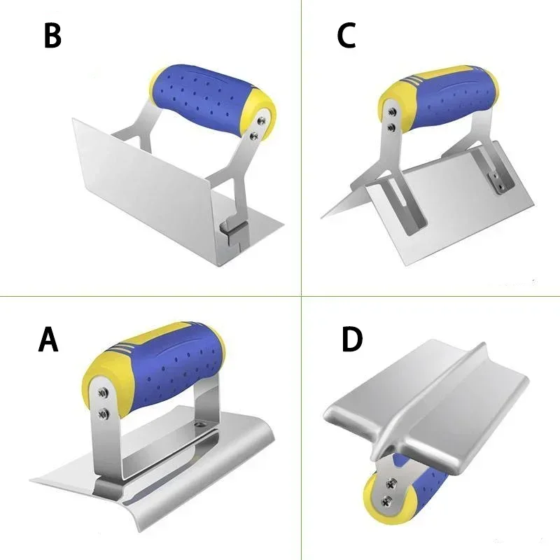 

Stainless Steel Corner Trowel Plastering Knife Scraper Wall Repair Tool with Grip Handle Concrete Hand Edger and Groover Tools