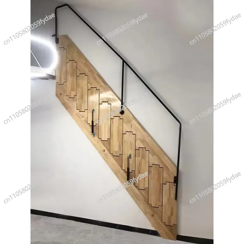Wall-mounted Foldable Vertical Stairs, Retractable Loft Stairs, Space-saving, Suitable for Duplex Loft Residences