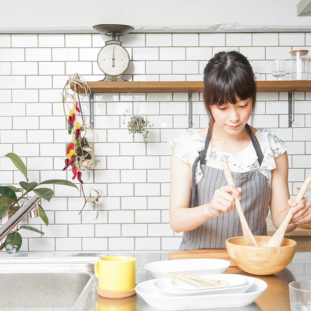 

1Pcs Fake Pepper Hanging String Artificial Vegetables Colorful Pendant Realistic Home Kitchen Decoration Photography Props