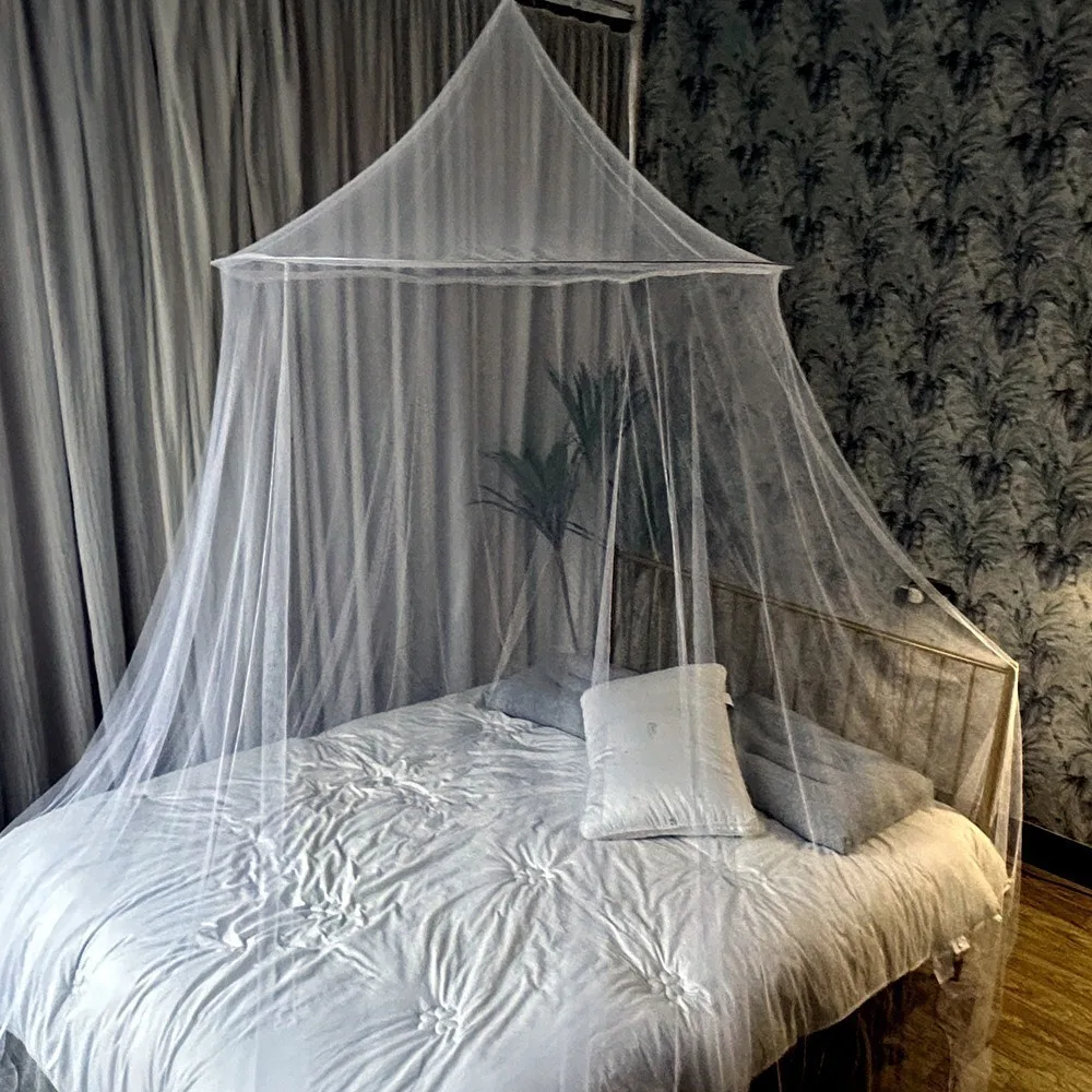 Princess Style Mosquito Net 150cm Large Dome Encrypted Hanging Direct Sale Polyester Fiber Universal Hanging round Top Mosqui...