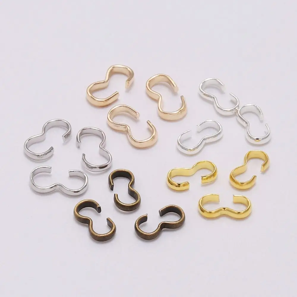 100Pcs Metal Open Link Connector W Shape Smooth Finish Charm Connector Double Open Jewelry Connector Buckle