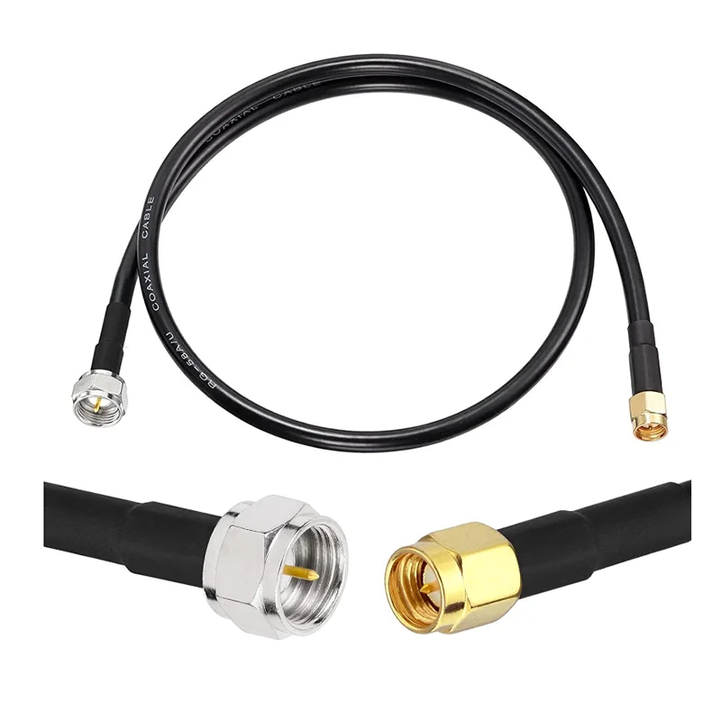 SMA to F Adapter Cable RG58 SMA Male to F Male Coaxial Cable Short for TV Radio Antenna