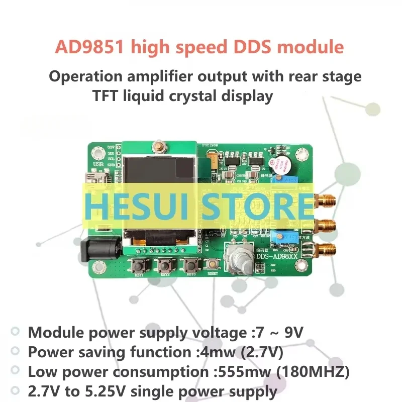 

AD9851 high speed DDS module function signal generator send program compatible with 9850 sweep function