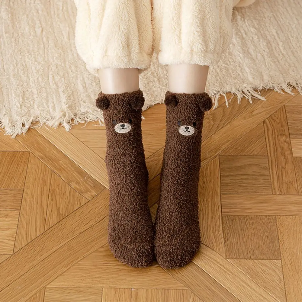 

Breathable Sweet Korean Style Floor Socks Mid-Tube Fashion Design Cute Dog Socks Women Hosiery Calf Socks Home Sleep Socks