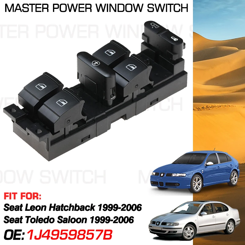 

Electric Power Car Window Control Switch Panel 1J4959857B 9 Pins For Seat Leon Hatchback Seat Toledo Saloon 1999-2006 1J4959857