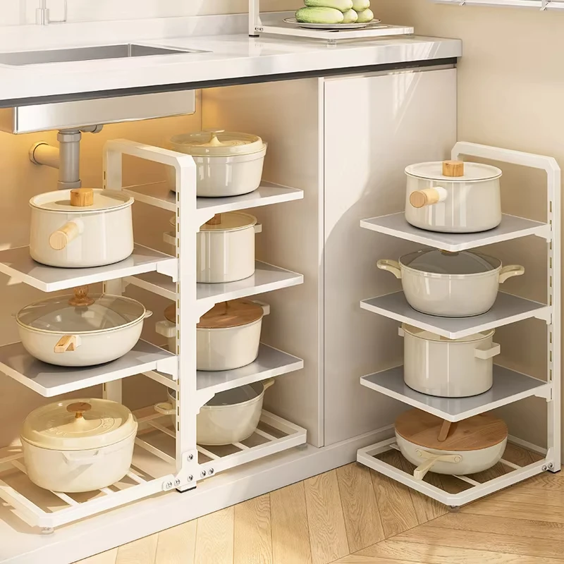 ชั้นเก็บหม้อหลายชั้น, ออแกไนเซอร์จัดเก็บห้องครัว, อิสระอ่างล้างจานโซลูชั่นการจัดเก็บประหยัดพื้นที่เคาน์เตอร์ออแกไนเซอร์,