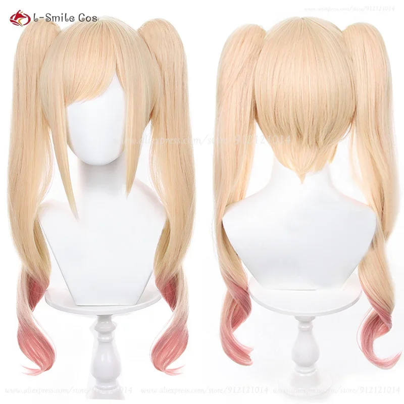 Anime cos cosplay cameriera kitgawa Marin kittawa parrucca cosplay parrucca coda di cavallo rosa bionda parrucca sintetica resistente al calore