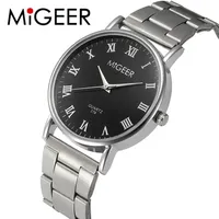 MIGEER Watches Fashion Simple Men Watches Stainless Steel Quartz Wristwatches Business Watches Men mannen horloge reloj hombre