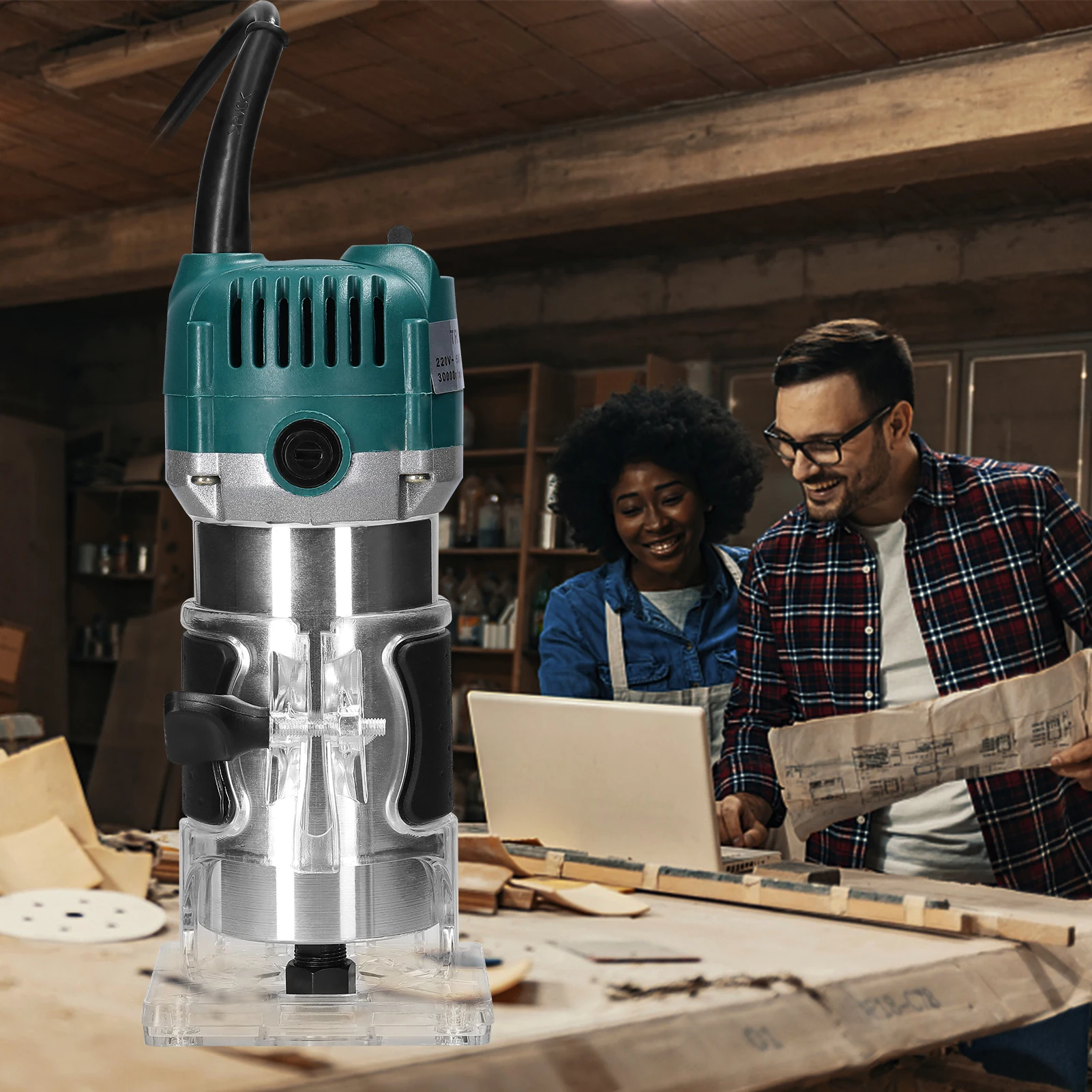 800w elektrische Trimmer Holz fräsen Trimmen Gravur Schlitz maschine mit 15 Stück Fräser Fräser Holz bearbeitung Fräser Elektro werkzeug