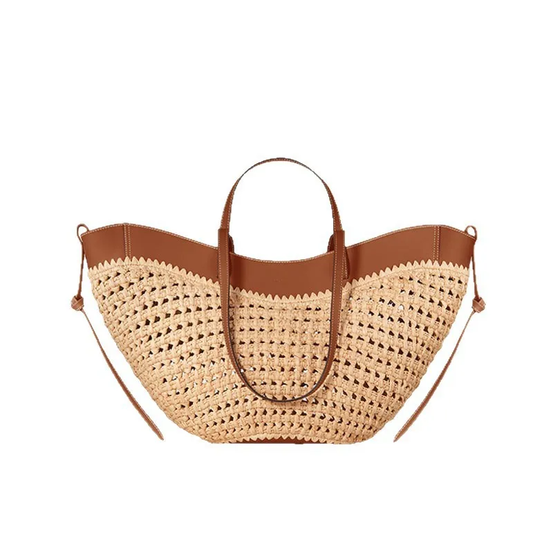 Strandurlaub große Damenhandtasche Bast handgewebte Tasche Einkaufstasche für Frauen als Mädchen Geschenk