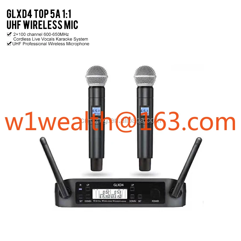 Top 5A 1:1 Quality GLXD4 GLXD24 GLXD Wireless Microphone Mic for Live Sound with Beta58 and S-M58 Mic