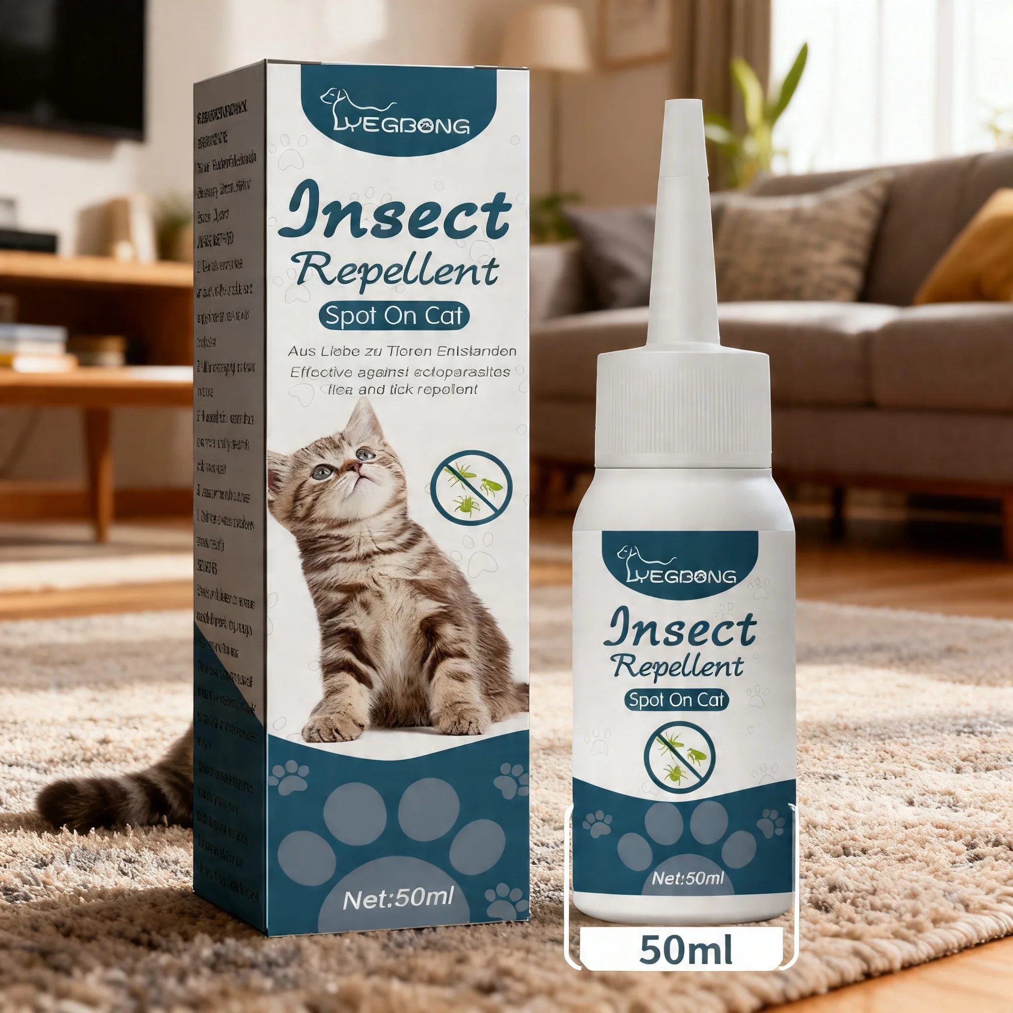 1/2/3PC Pet Flea Killer Drops Anti Fleas Cats Ticks Lice Mite Removal Dogs Itching Relieve Treatment Ringworm Removal Drops 50ML