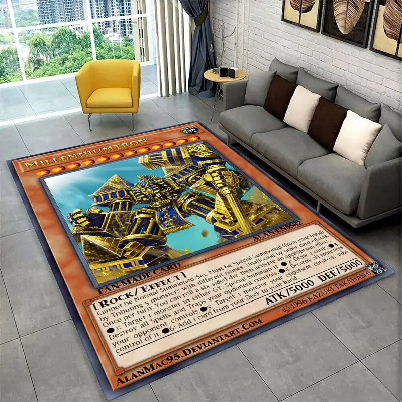Yu-Gi-Oh Monster Card Cartoon Anime Carpet Rug for Bedroom Living Room Sofa Doormat Home Decor,Kid Game Area Rug Non-slip Gift view 3