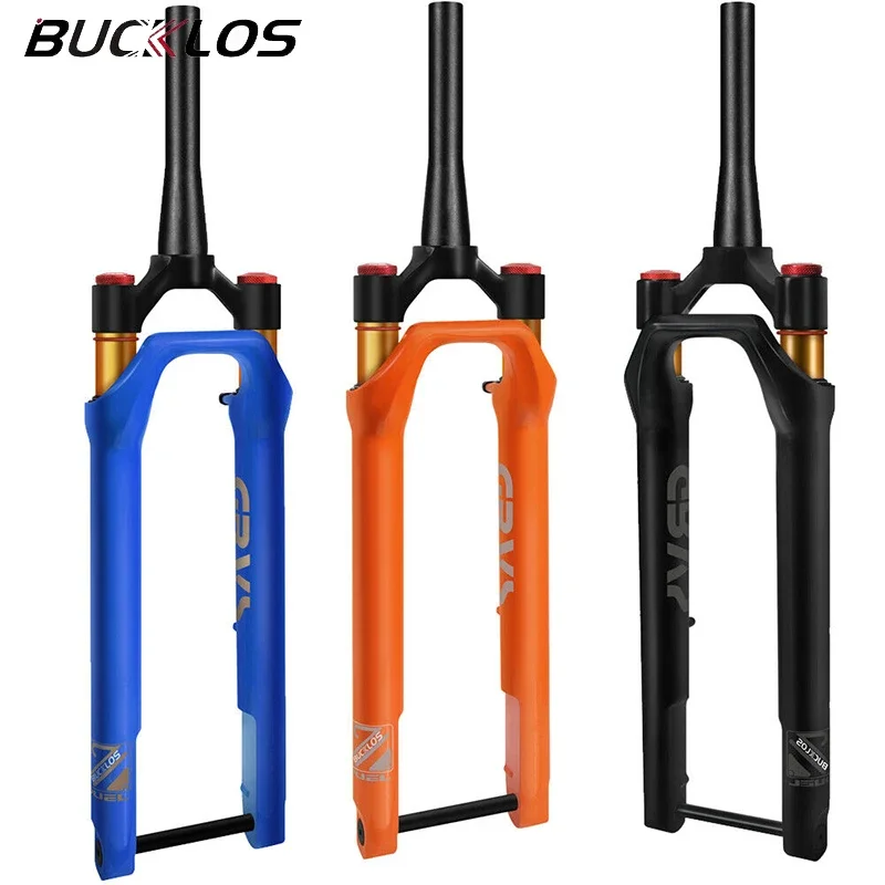 BUCKLOS 700C Suspension Fork 45mm Offset 40mm Travel Bicycle Fork 100*12mm Thru Axle Tapered Gravel Bike Fork Cycling Parts