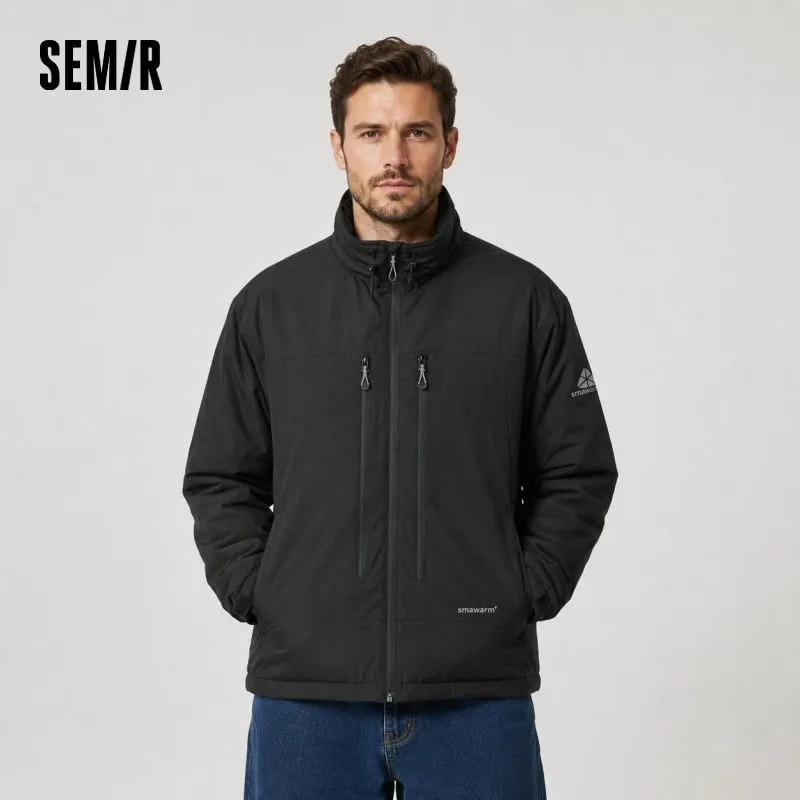 Semir Cotton Coat Men Winter Heat-Generating Tech Three-Resistant Outerwear 2025 New Outdoor Functional Loose Stand Collar