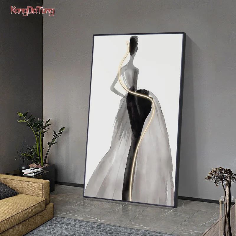 Modern Black And White Character Art Interior Painting For Living Room Study Dining Room Room Bedside Wall Lamp Floor Decoration