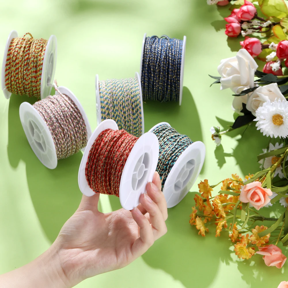 25Meters/Roll 2.0mm Gold Line Cotton Cord Rope Chinese Knot Macrame Bracelet Cord Rope For DIY Jewelry Making
