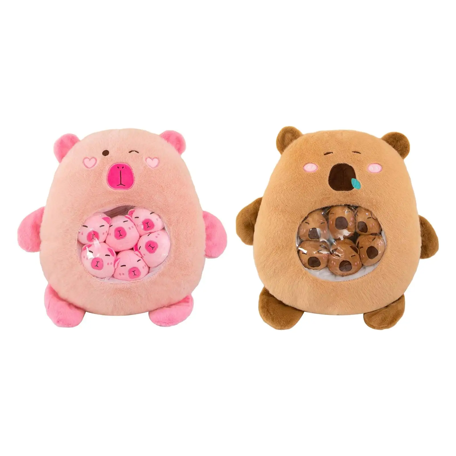 Capybara Plush Toy Collectible Removable Animal Doll for Kids Boys Girls