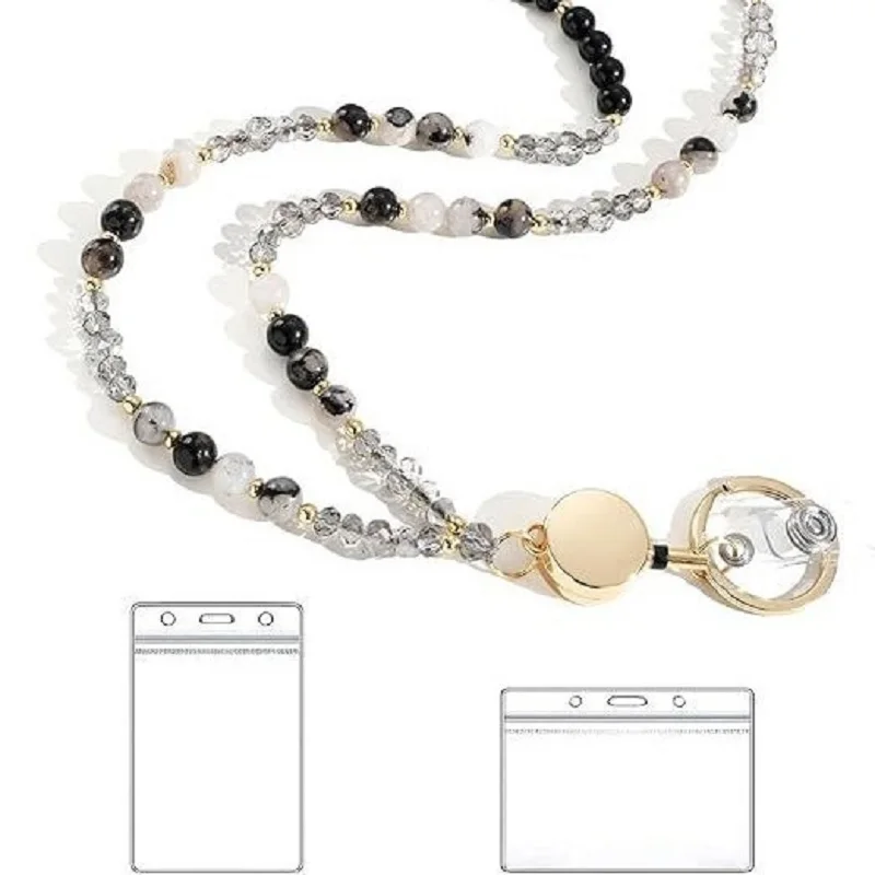 

Милый брелок-шнурок с кристаллами, шнурки для бейджей, выдвижные шнурки для ключей из натурального камня для работы