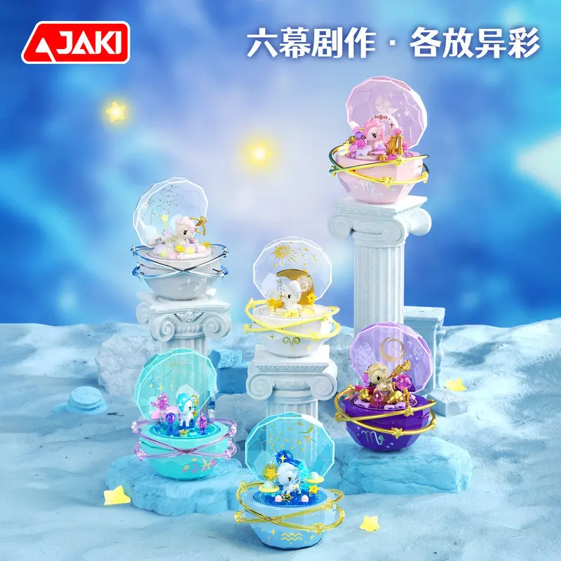 JAKI Tokidoki Traumhaftes Einhorn Blind Box Bausteine Tierkreis-Zierfigur Desktop-Dekoration Geschenk für Frauen
