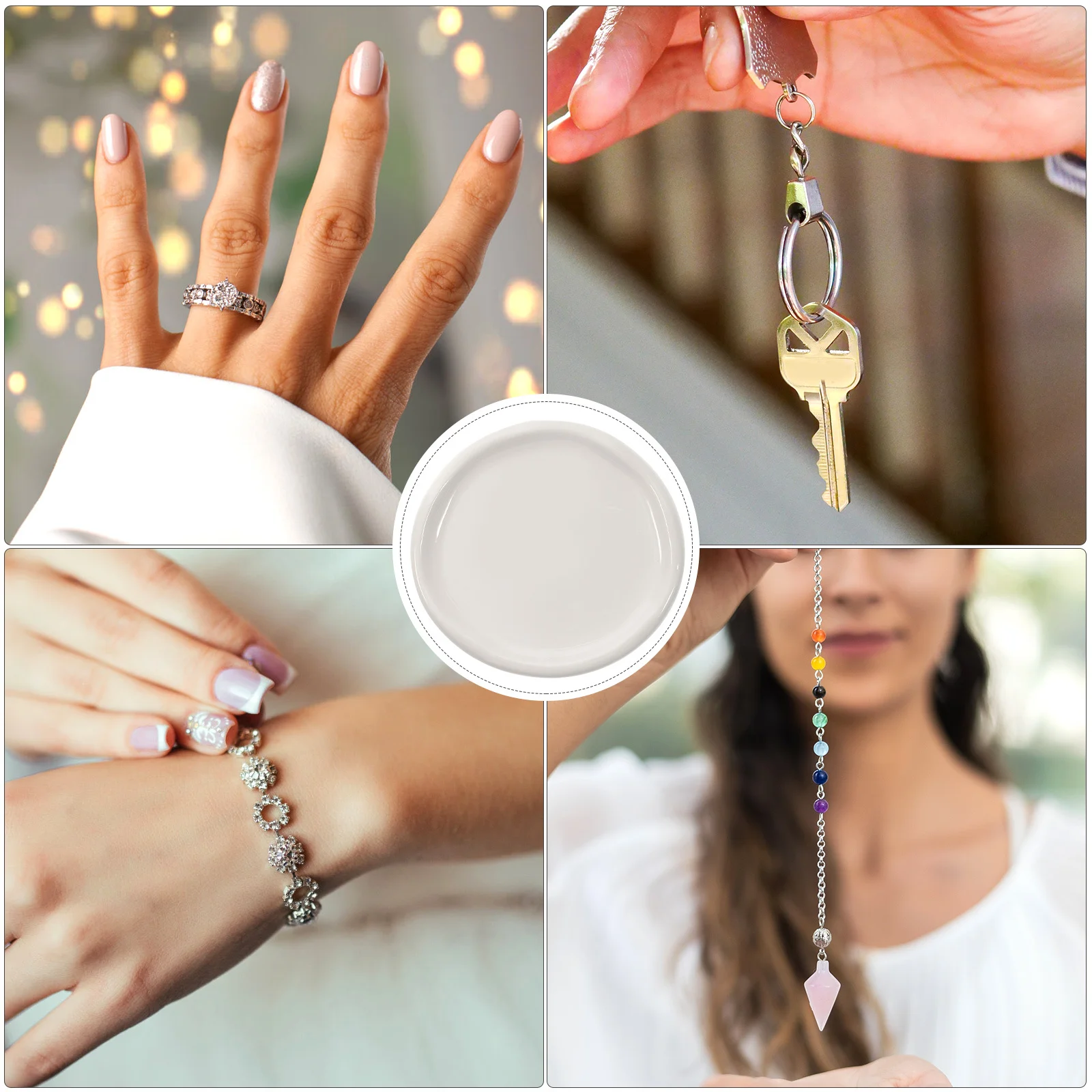 

Элегантное керамическое блюдо для безделушек, многофункциональный органайзер для колец, серег, помады, тарелки, домашнее блюдо для ювелирных изделий, подарок