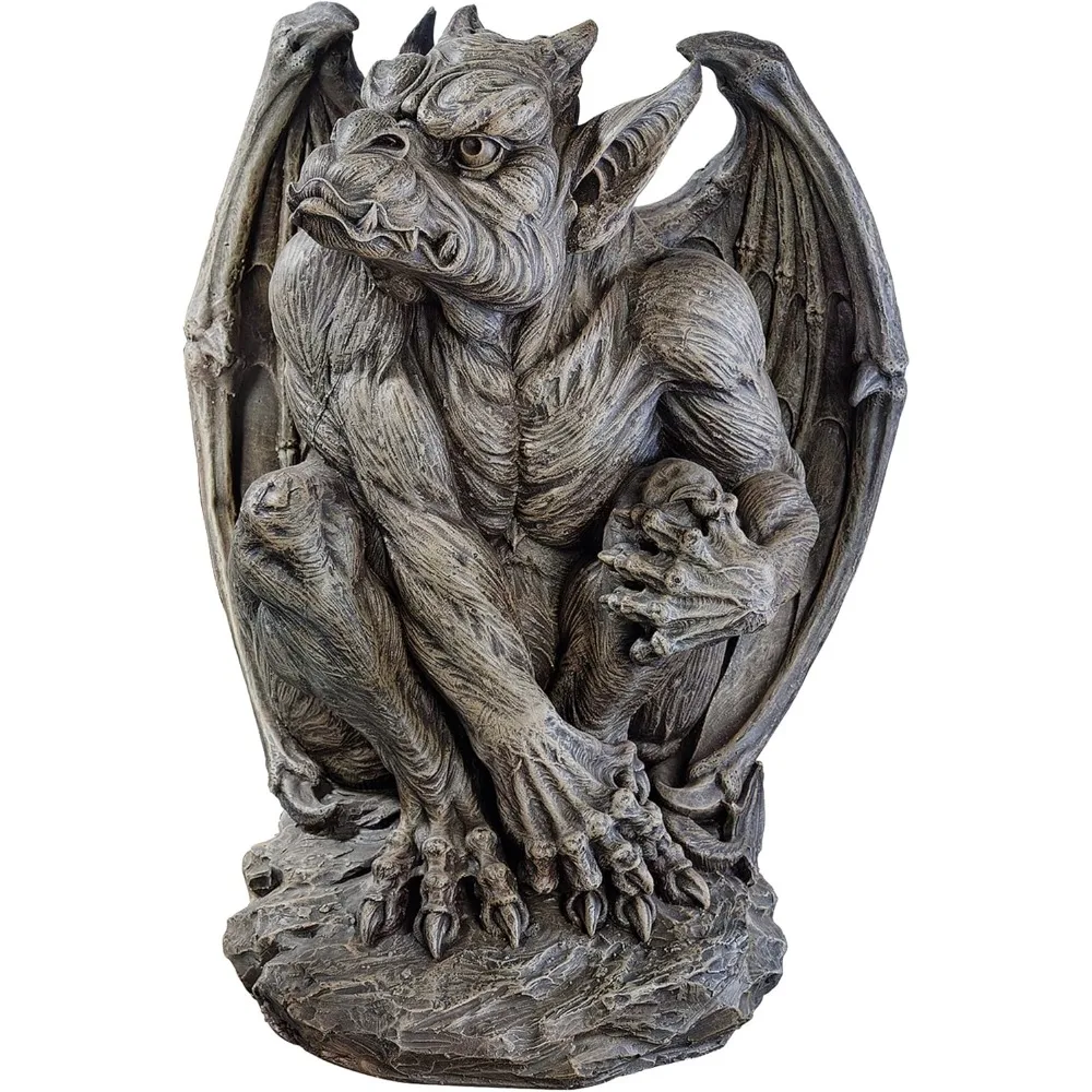 

JE11211701 Silas The Sentry Gargoyle Indoor/Outdoor Gothic Decor Statue, 16 Inches Wide, 24 Inches Tall, Handcast Polyresin