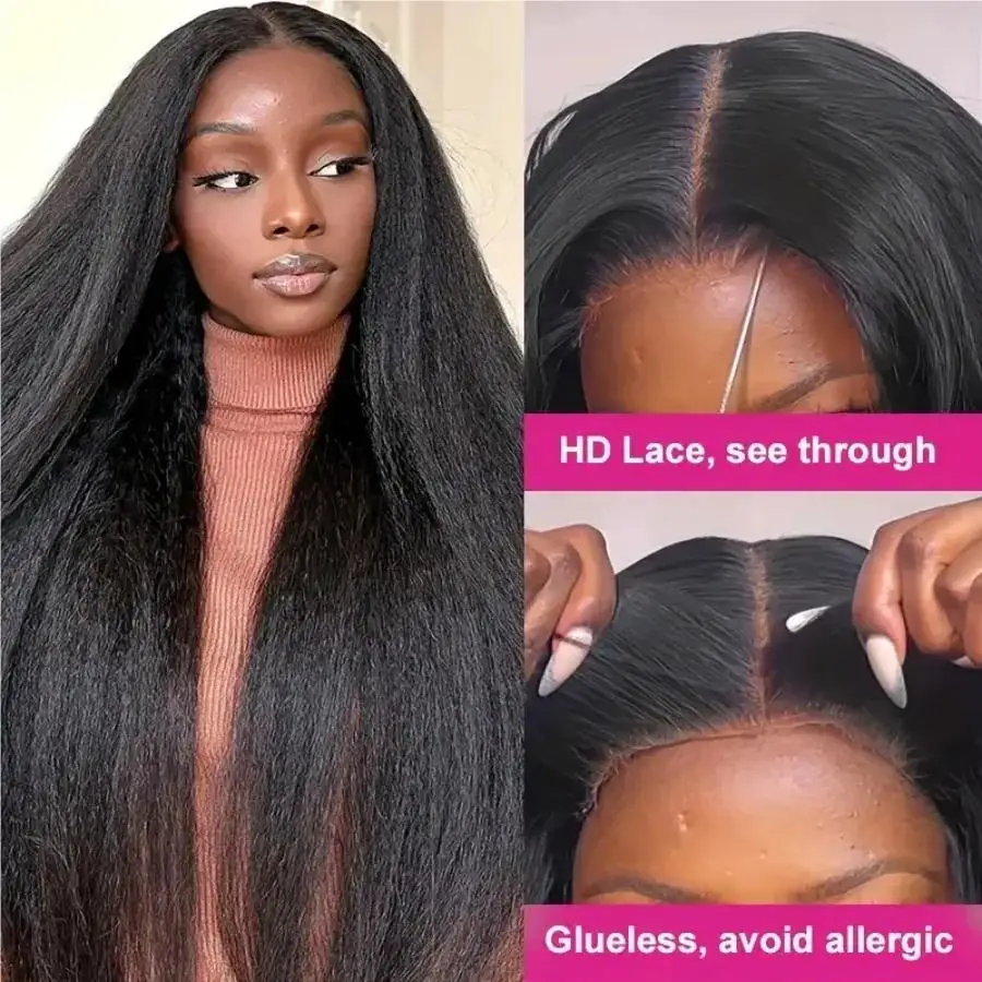 Kinky Straight Human Hair Wigs 13x6 Hd Lace Frontal Wig Lace Front Human Hair Wigs For Women Brazilian Human Hair Wigs On Sale