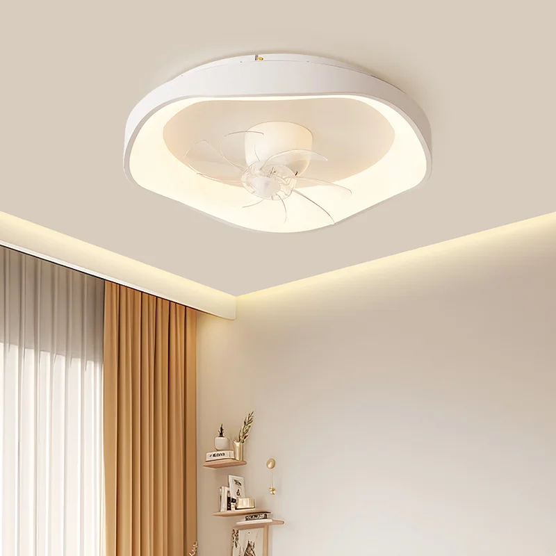 

Nordic Ceiling Fan Light Modern Minimalist Dining Room Bedroom Quiet Variable Speed LED Chandelier