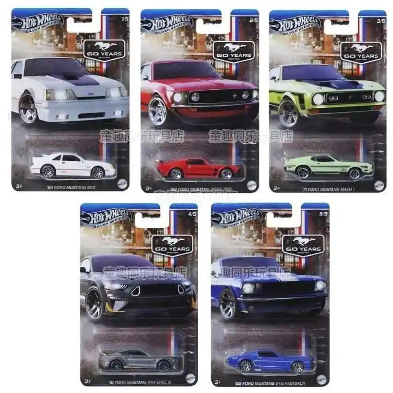 Mattel Hot Wheels 1/64 Sliver Series Ford Mustang 60 Years 69 Ford Mustang Boss 302 Collectible Car Toys Diecast Vehicle Model T