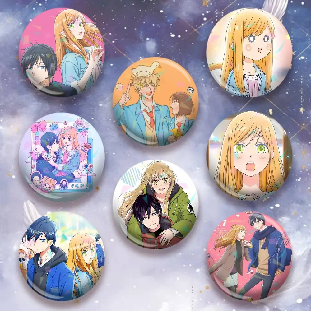 My Love Story With Yamada-kun At Lv999  Icon Badge Handmade Tinplate Brooch for Chest Ornament Gifts Easter decorations