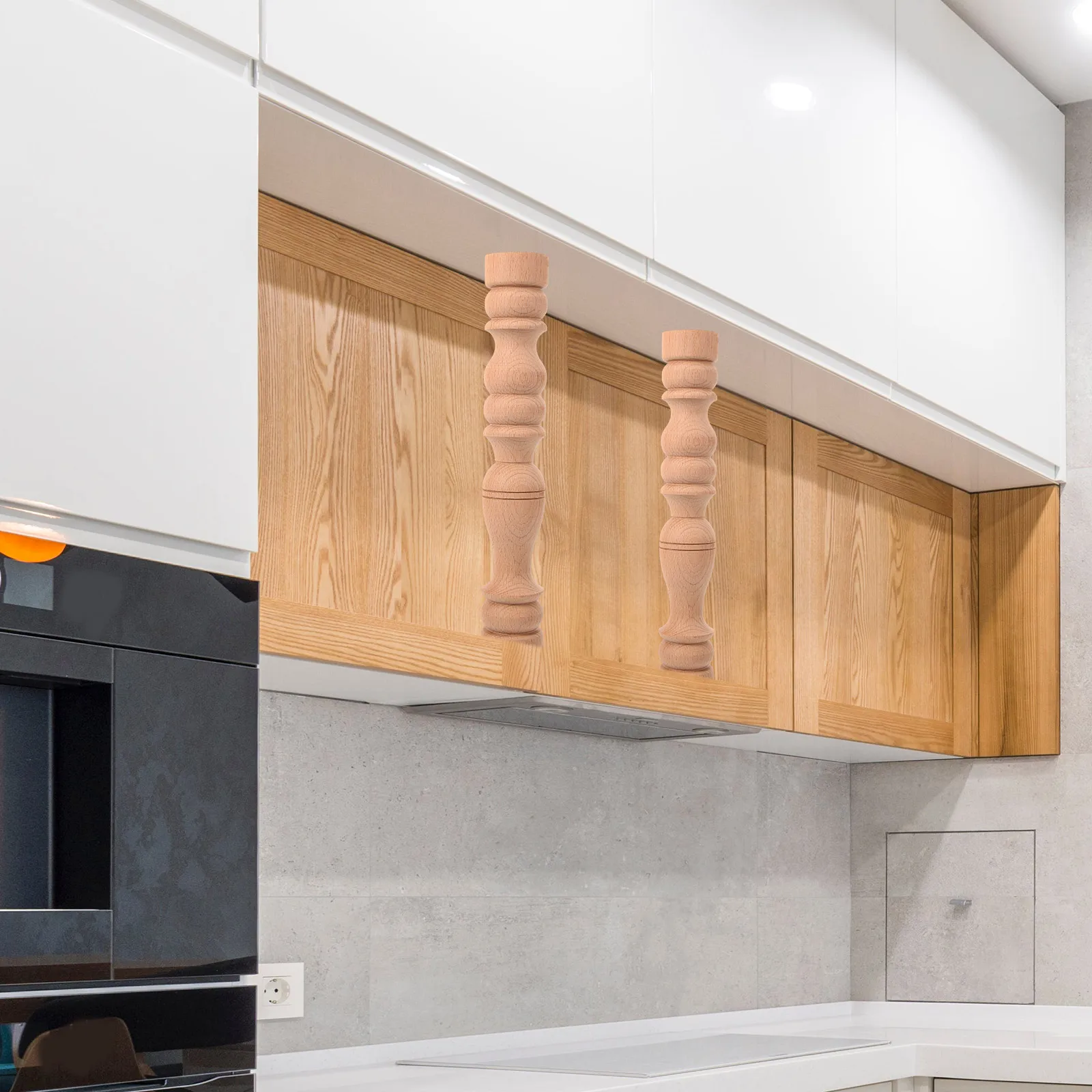 

Wooden Roman Column Post Carved Wood Table Leg Furniture Accessory Elegant Decorative Piece Wood Post Table Legs