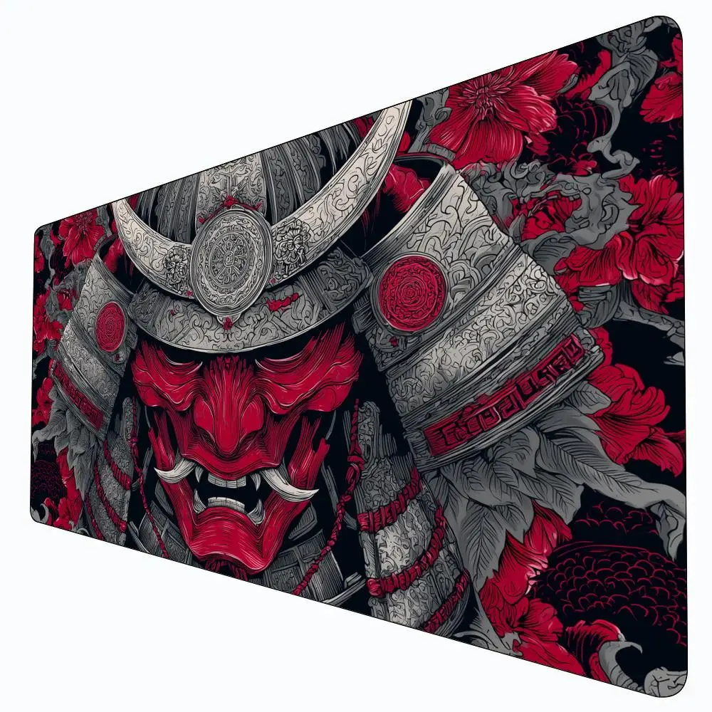 

Red Flower and Ghost Warrior MTG Playmat Magic Card Battle Mat Non-Slip Durable 35X60CM Commander playmat Board Game Mat for TCG