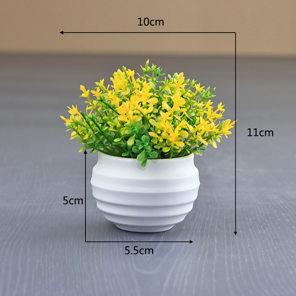 Fake Plants In Pot Plastic Artificial Flowers For Indoor Outdoor Tabletop Decor Realistic Faux Greenery Arrangement