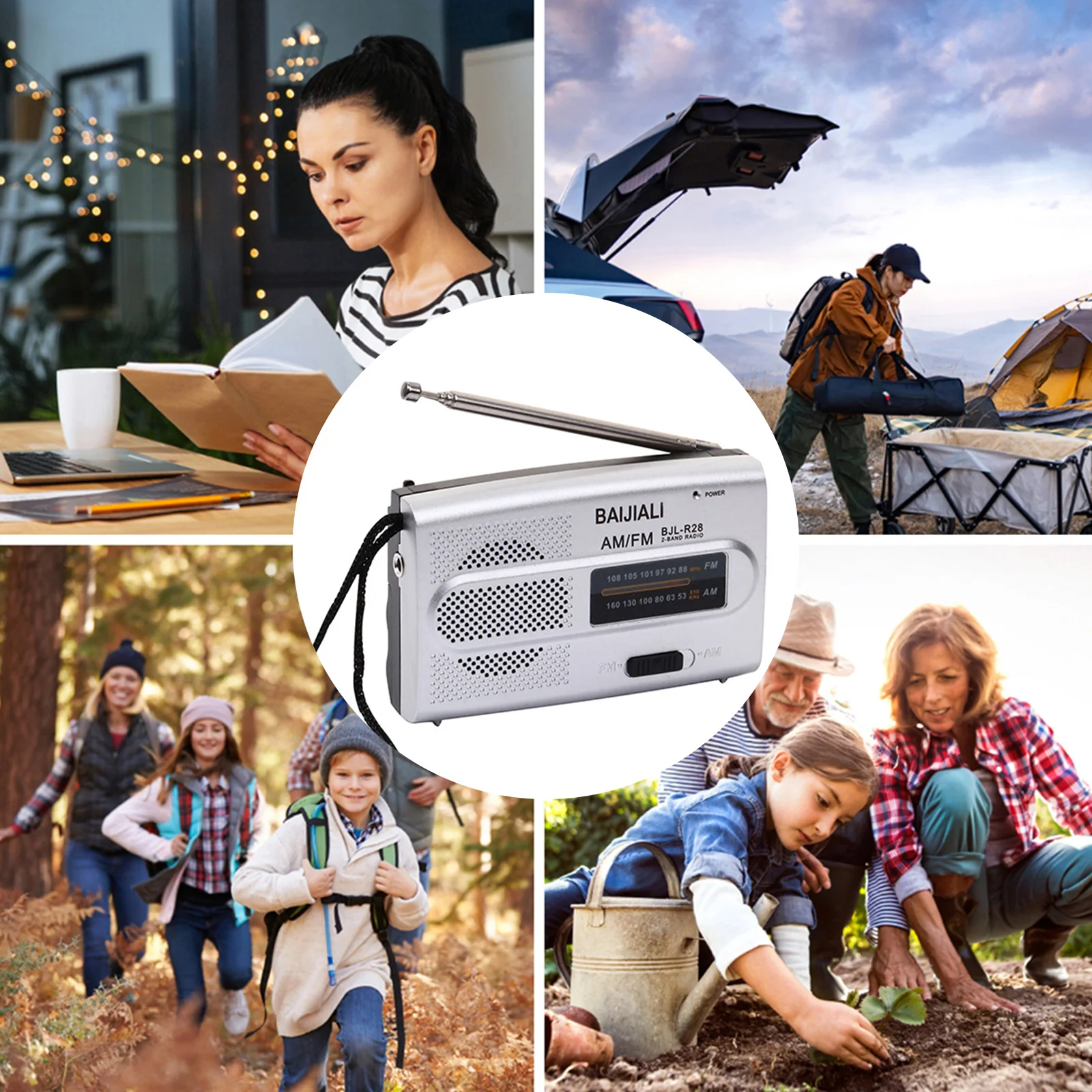 Digital Retro Radios Memory Function Handheld Short/Long Wave Radio Devices Manual Channel Search Battery Powered for Old People