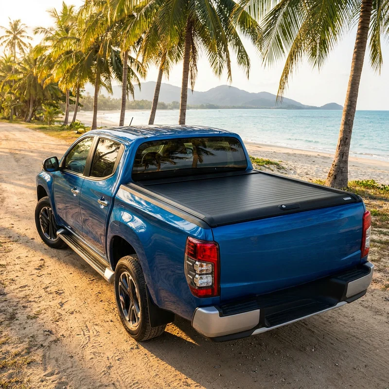 Hot Selling Auto Parts High Quality Anti Theft Waterproof Manual Retractable Roller Shutter Pickup Truck Bed Cover For 5.0FT-6.0