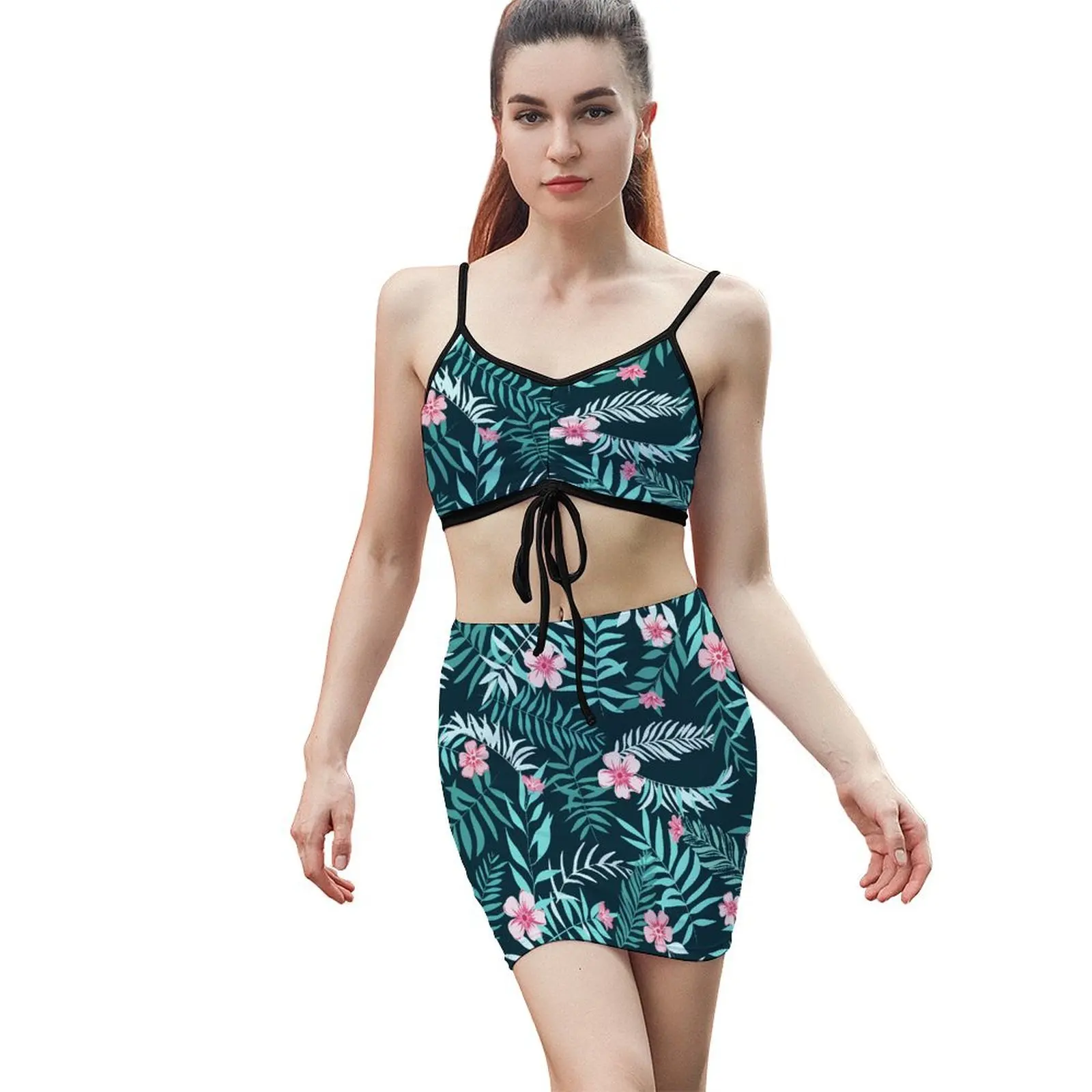 Summer Beach Beach Sexy Hip Wrap Dress Lace-up Swimwear No Breast Pad Temperament Beach Dress Polynesia